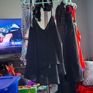 Black Layered Sheer Tank